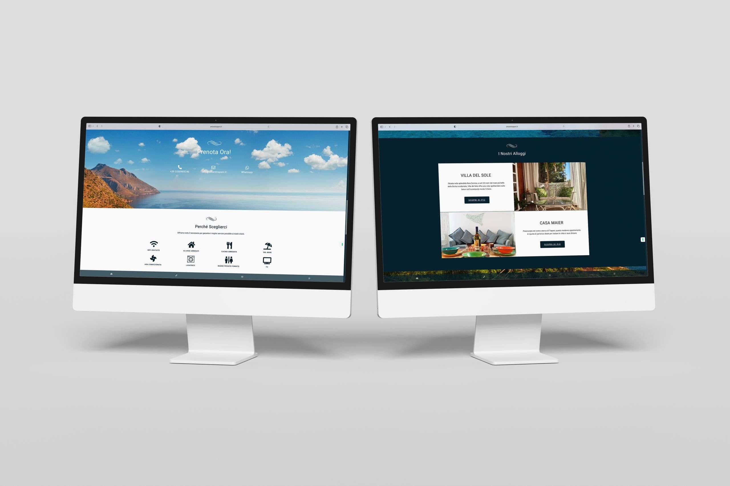 Postazione desktop professionale con computer e workspace digitale su scrivania moderna