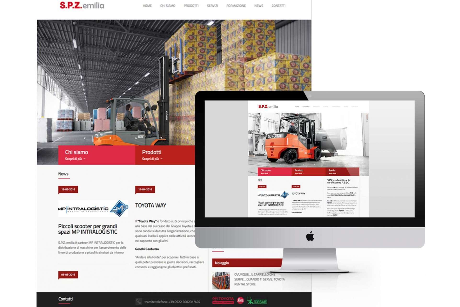 Screenshot sito web realizzato per SPZ modello 2